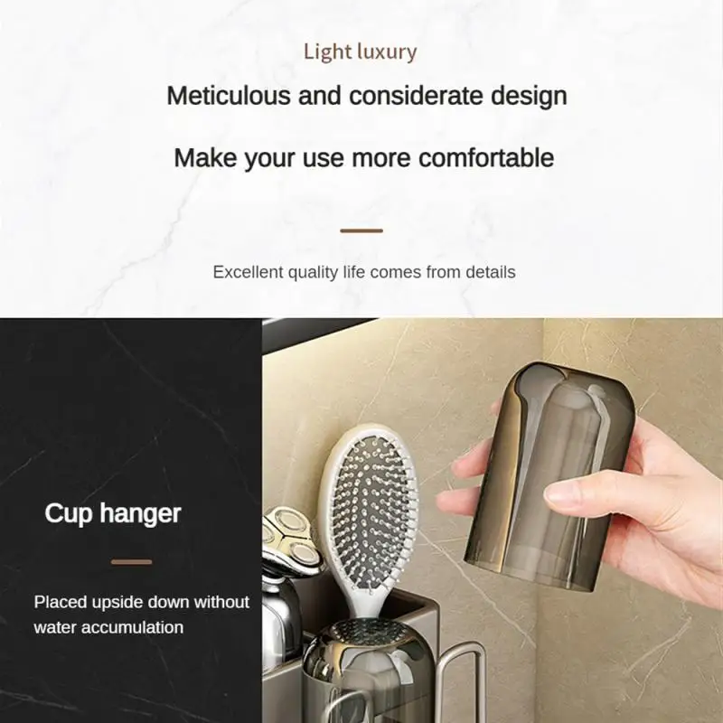 Storage Rack Ventilate Drain Water Hanging Storage No Punch Holes Wall Mounted Toothbrush Holder toothbrush holder