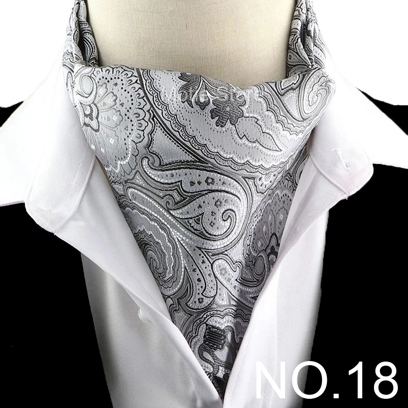 Anmutige Jacquard-Paisley-Cashew-Krawatte, formelles Ascot Scrunch Self British Gentleman Herrenschal, Polyester-Krawatte, Anzug-Accessoires – Detail 19