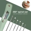 6Pcs/set Ear Cleaner Ear Wax Pickers Stainless Steel Earpick Wax Remover Piercing Kit Earwax Curette Spoon Care Ear Clean Tools 2