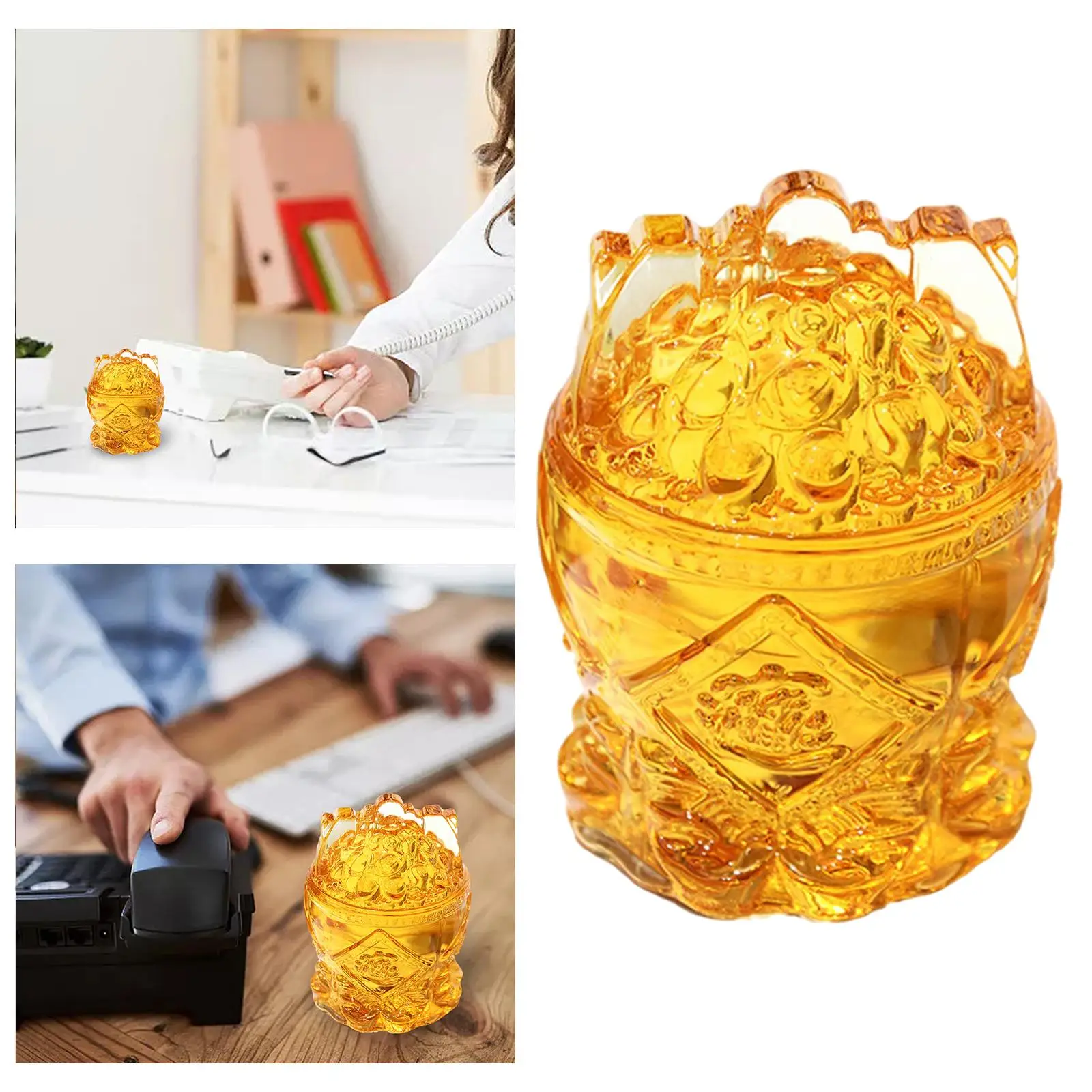 Statuetta Cinese Della Casa Dei Lingotti D'Oro Della Statua Della Ciotola Del Tesoro Di Cornucopia Di Fengshui