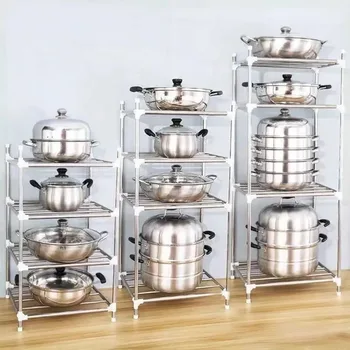 Scaffale portaoggetti in acciaio inossidabile Scaffale per organizer Novel Cucina Accessori per il bagno Articoli per la casa per piante Pentole Utensili da cucina 1