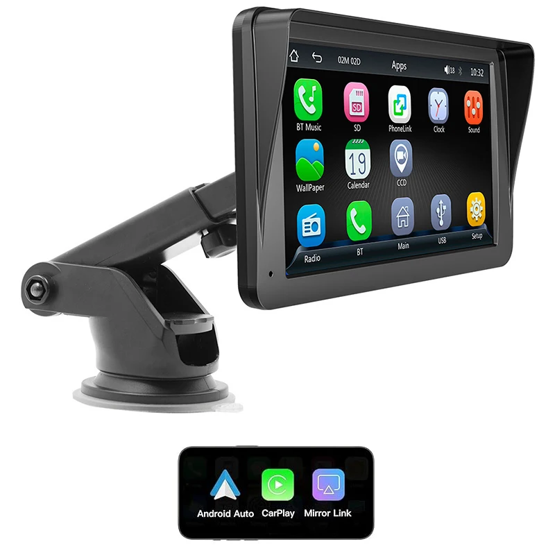 נגן מולטימדיה נייד עם מסך מגע לרכב עם Apple CarPlay Android Auto Bluetooth רדיו מערכות רכב חכמות MP5