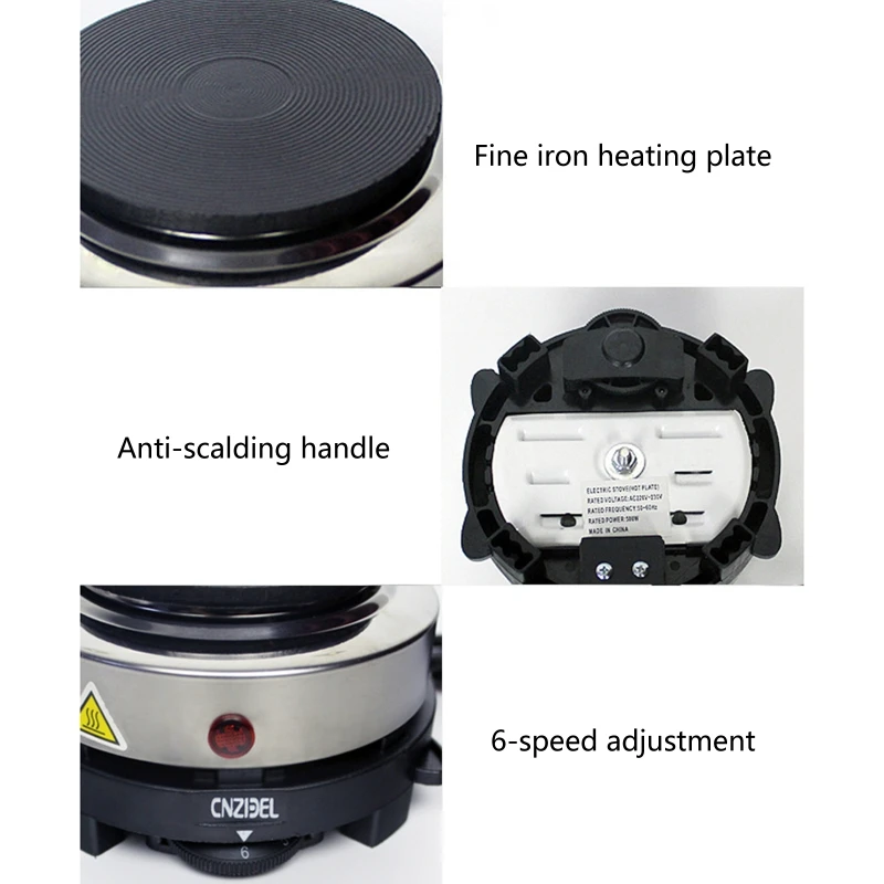 500W Mini Electric Stove Cooker Hot Plate Multifunctional Cooking Plate Heating Coffee Tea Milk Heater Home