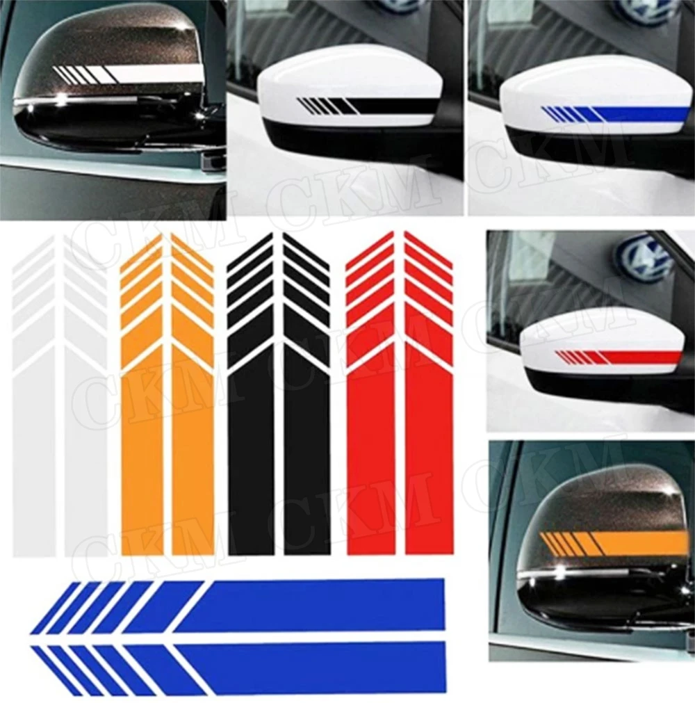 2PCS Rear view Mirror Sticker Side Decal Stripe DIY Trunk Trim Sticker Exterior Car Accessories For Universal Car