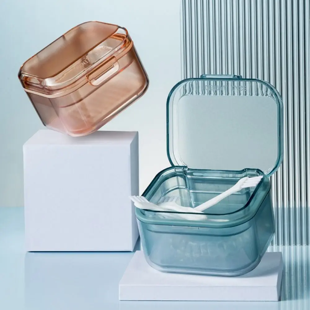 Retainer Mouthguard Container Oral Sealed Teeth Braces Box False Teeth Storage Box Denture Bath Box Dental Storage Case