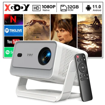 XGODY Projetor 4K 1080P Full HD Nativo Portátil Projetor de Filme Doméstico Inteligente Vertical Automático Keystone Correção Gimbal A6 Pro