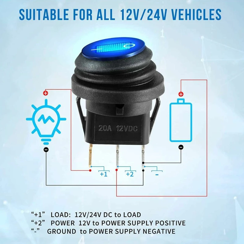 BOJACK Interruttore A Levetta Marino 12V 30A IP65 Con Tappo Impermeabile – SPST 2 Pin On/Off Per Auto, Barca E Camion (confezione Da 2)