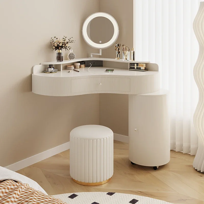 

Cream Style Suspended Dressing Table Modern Simple Intelligent Multifunctional Bedroom Makeup Table