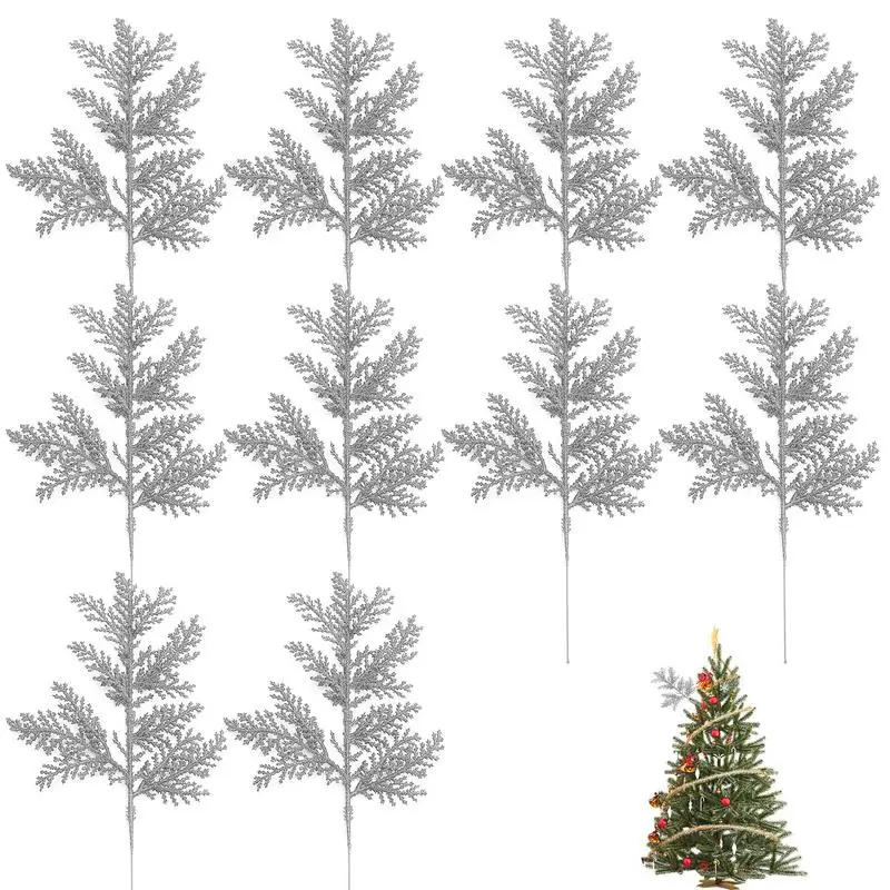 

Искусственные искусственные ветки сосны, искусственные ветки, оставьте стебли, украшение для рождественской елки, центральные части стола, Декор