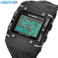 SYNOKE Digital Watch Men Sports Electronic Watch Waterproof Night Glow Large Screen Square Student Watch Outdoor Running Camping 1