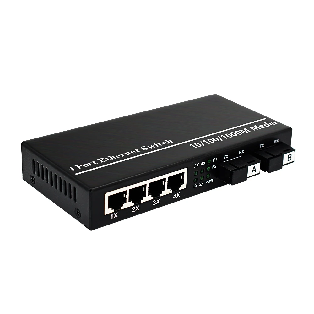 Wanglink Gigabit Ethernet Switch 2G4E Fiber Switch 2*SC Fiber with 4*10/100/1000M RJ45 UTP Fiber Media Converter