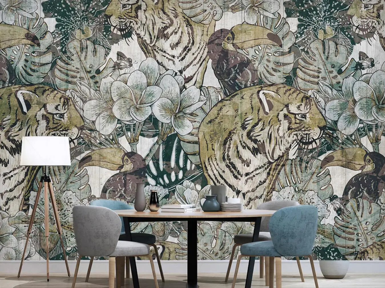 beibehang Custom 3d wallpaper mural European retro modern minimalist plant tiger background wall papel de parede plants for the people a modern guide to plant medicine