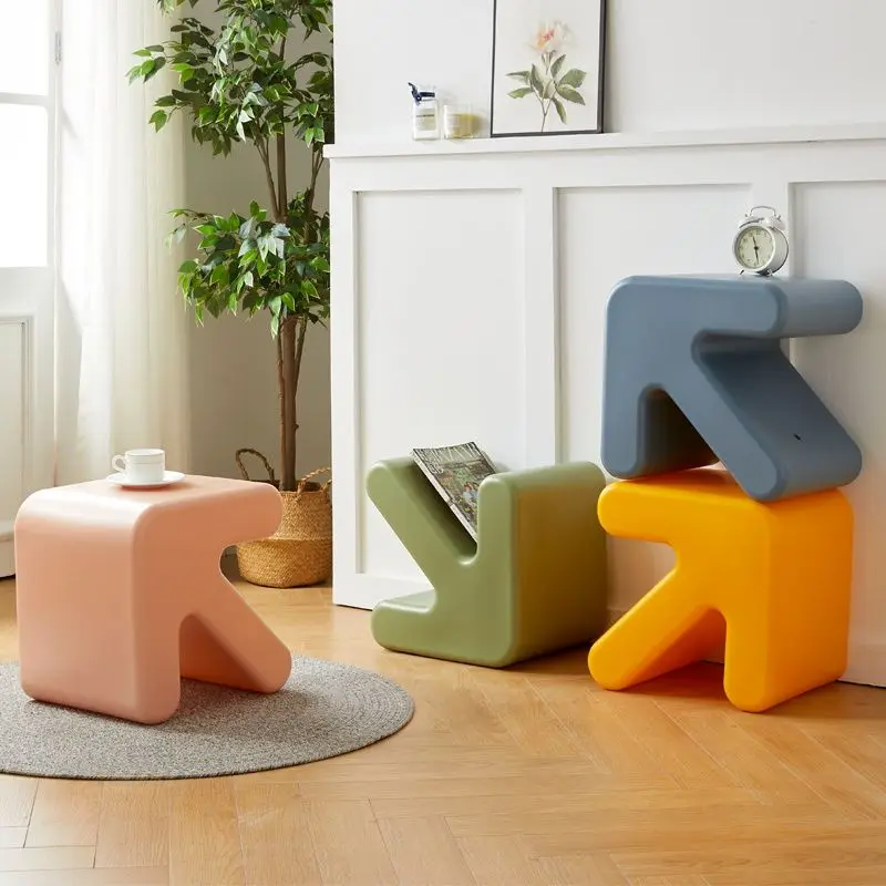 

Скандинавская домашняя Минималистичная Толстая пластиковая скамейка, креативная скамейка со стрелками, Сменная обувь, низкий стул, искусственная мебель