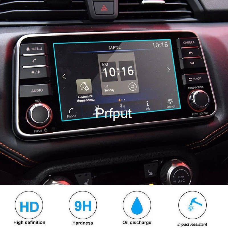 Premium Tempered Glass Car Screen Protector - GPS Navigation Display Shield