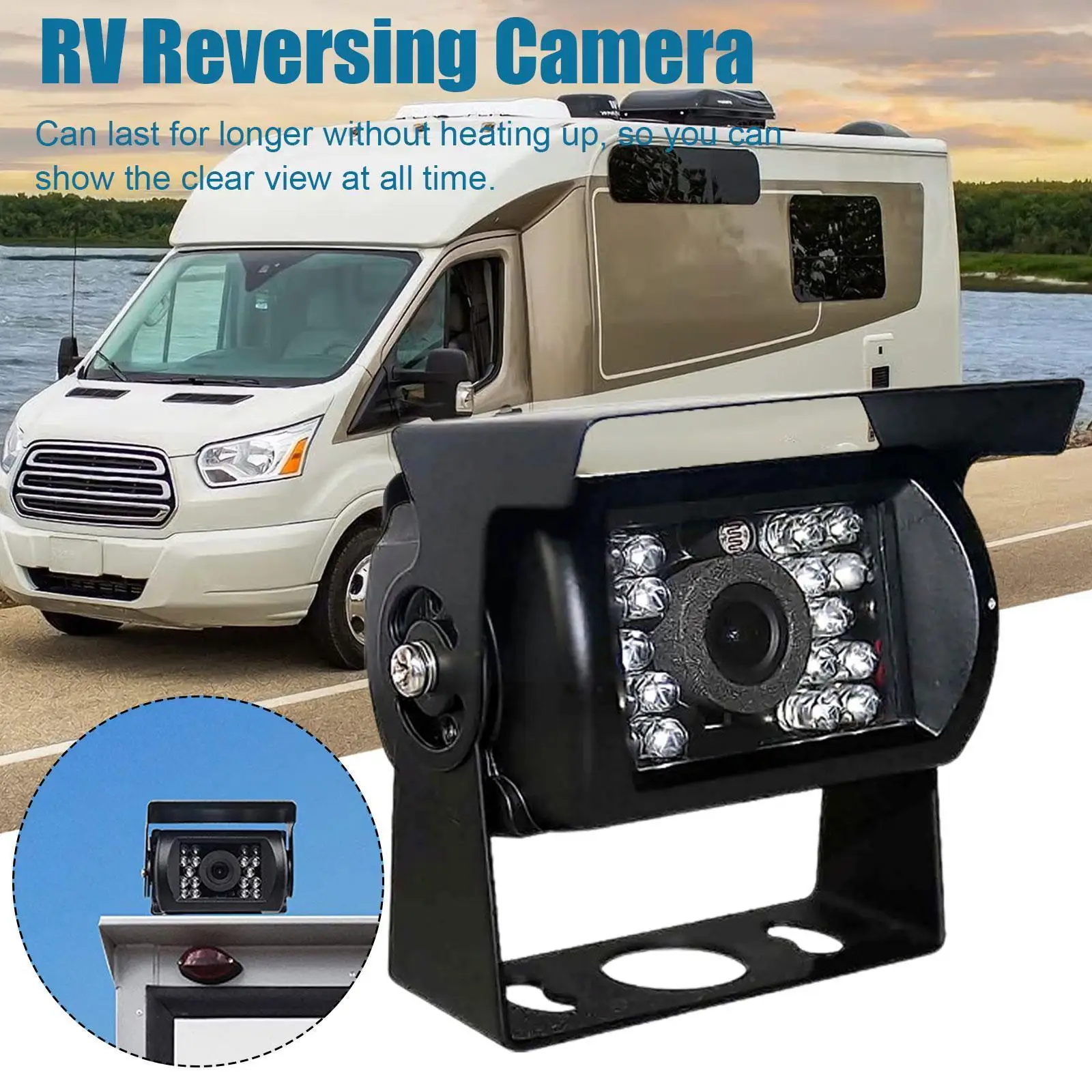 

Backup Camera 12V 24V Rear View CCD Color Camera 18 Infrared LED Waterproof Night Vision Reversing For RV Truck Bus Car D1Z4