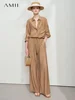 AMII Minimalism Shirt Pants For Women 2025 Spring New Casual Basic Single Breasted Shirt Straight Long Wide Leg Pants 12511048 1