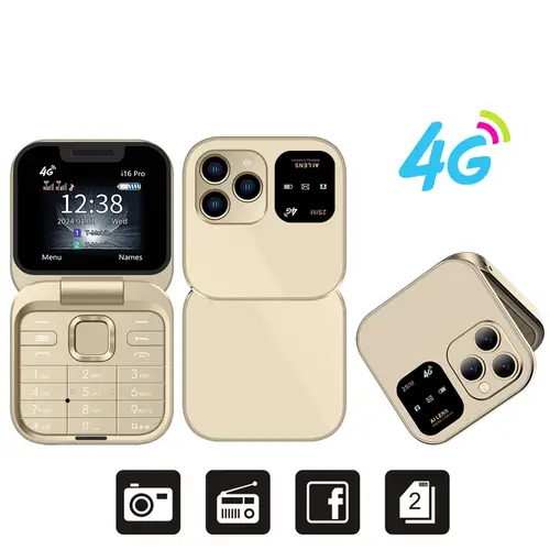 SERVO Mini Flip Mobile Phone 4G/2G Cellular 1.77" Diaplay Speed Dial Flashlight Recorder FM Radio Dual SIM Foldable Cellphones - Image 9