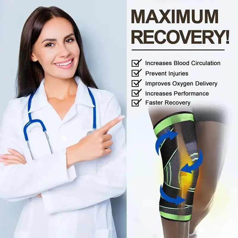 Breathable Knee Compression Sleeve for Pain Relief and Support in Sports & Fitness Activities