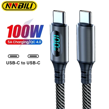 NNBILI Type C to Type C Cable 100W PD Fast Charging Charger USB C to USB C Display Cable For Xiaomi POCO f3 Realme Macbook iPad 1