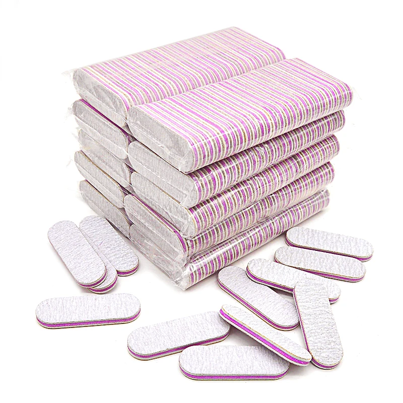 50/100/200 Pcs Strong Sandpaper Mini Professional Nail Files UV Gel Polish Remover Manicure Files Grey Sanding 100/180 DIY Tools 1