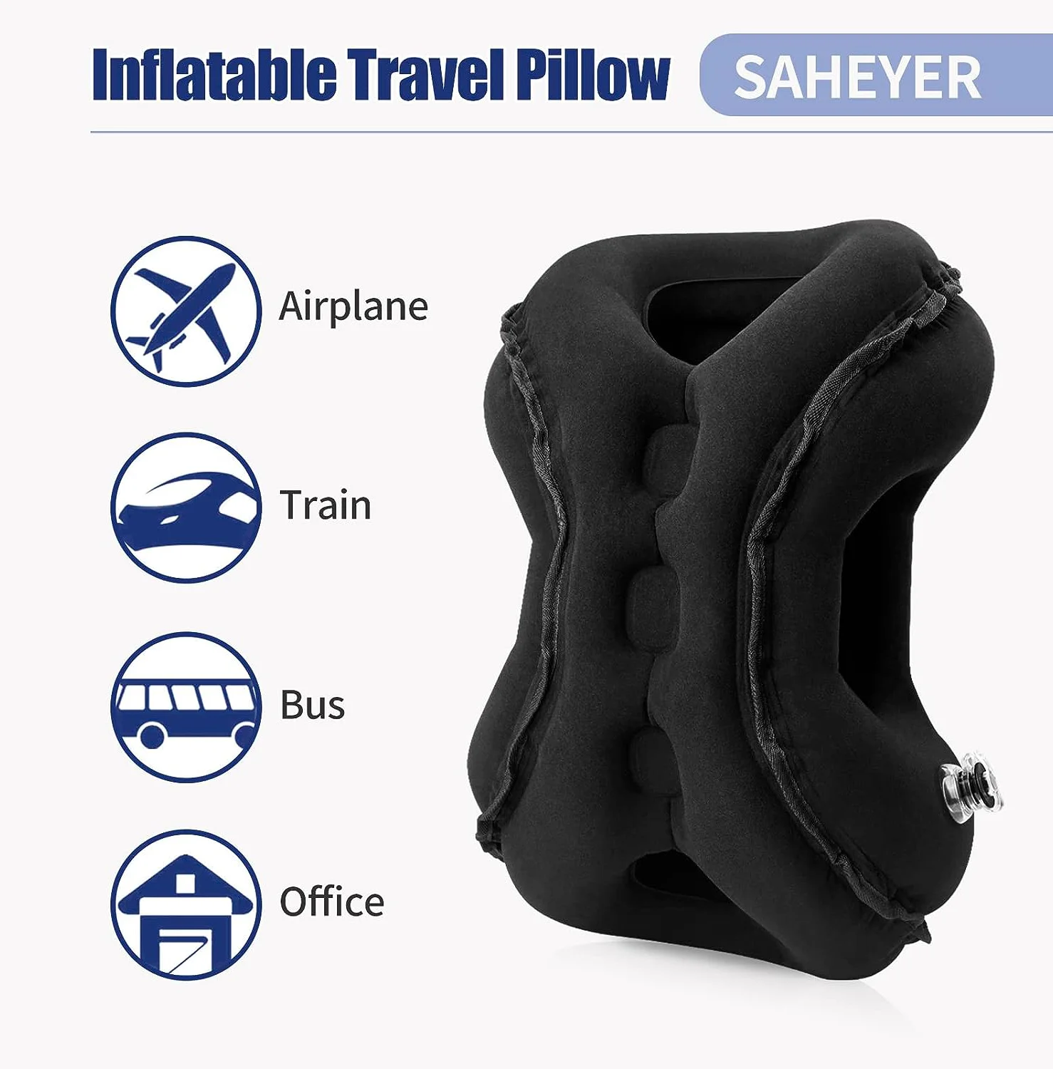 Deluxe Inflatable Travel Pillow with Chin and Neck Support for Ultimate Comfort