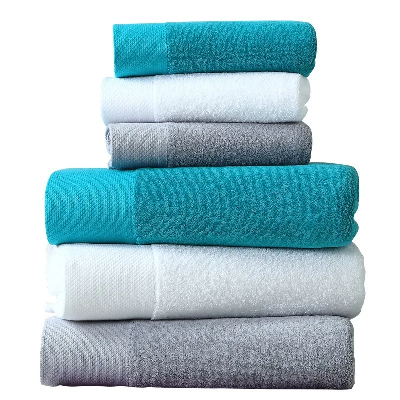 Cotton Towel Bathroom Satin Sauna Gym Beach Absorbent Machine Washable