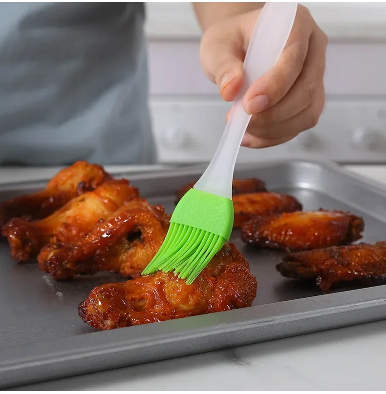 Silicone Spatula Silicone Oil Brush Spatula Barbeque Brush Cooking BBQ Heat Resistant Oil Brushes Kitchen Bar Cake Baking Tools Utensil Supplies