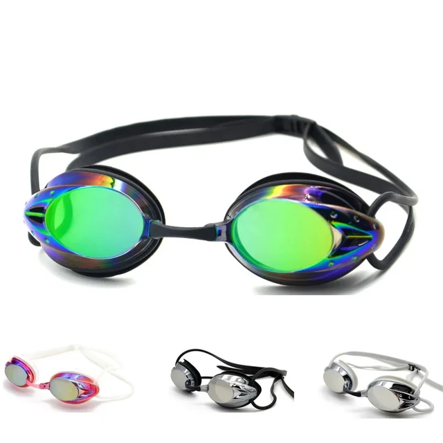 Professional Swimming Goggles Men Women Waterproof Anti-fog Cool Silver Plated Swim Glasses Comfortable Diving Pool Accessories 2