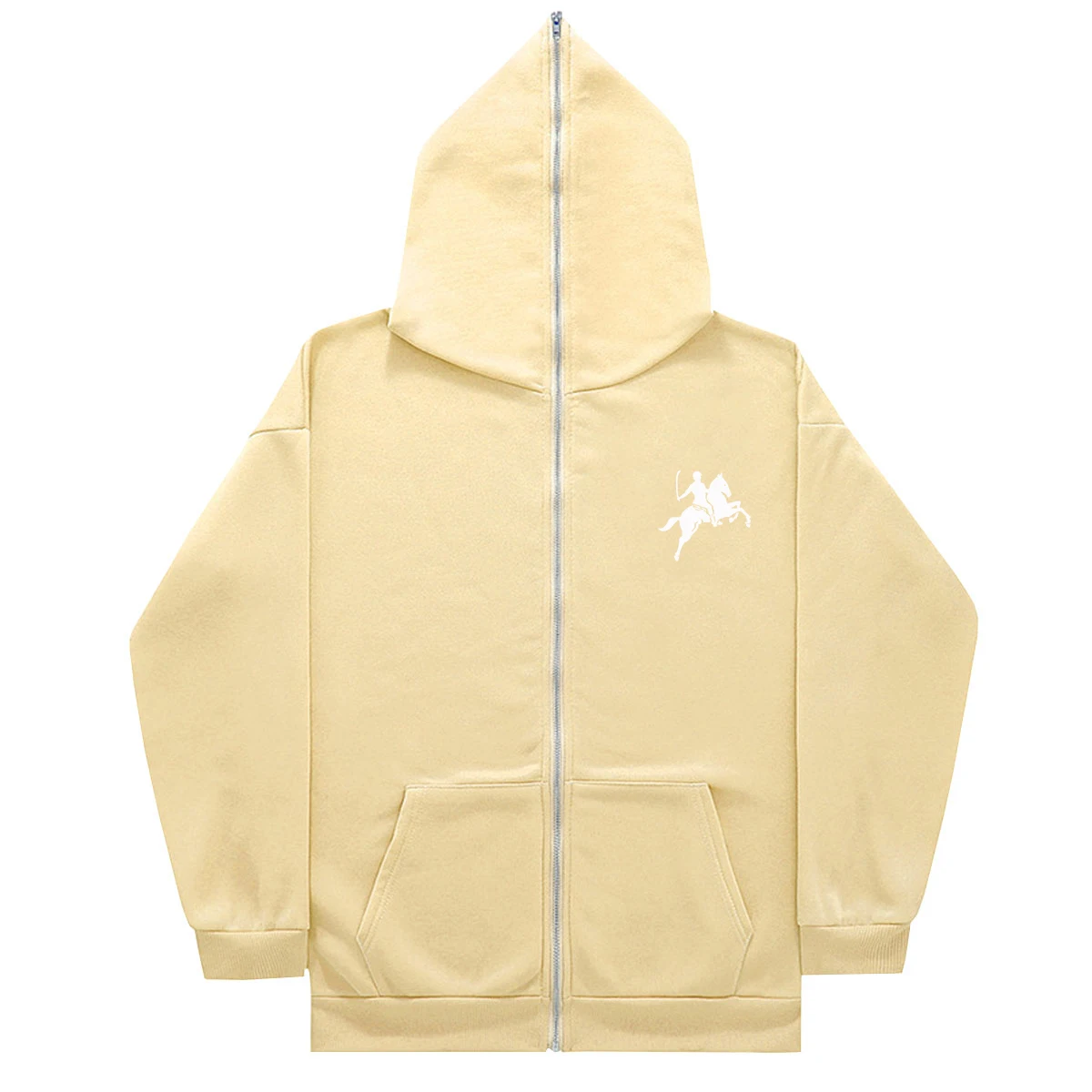 2024 Herren Strickjacke Solide Gedruckt Lose Hip Hop Jacke Zip Hoodie Sweatshirt_voghion.com