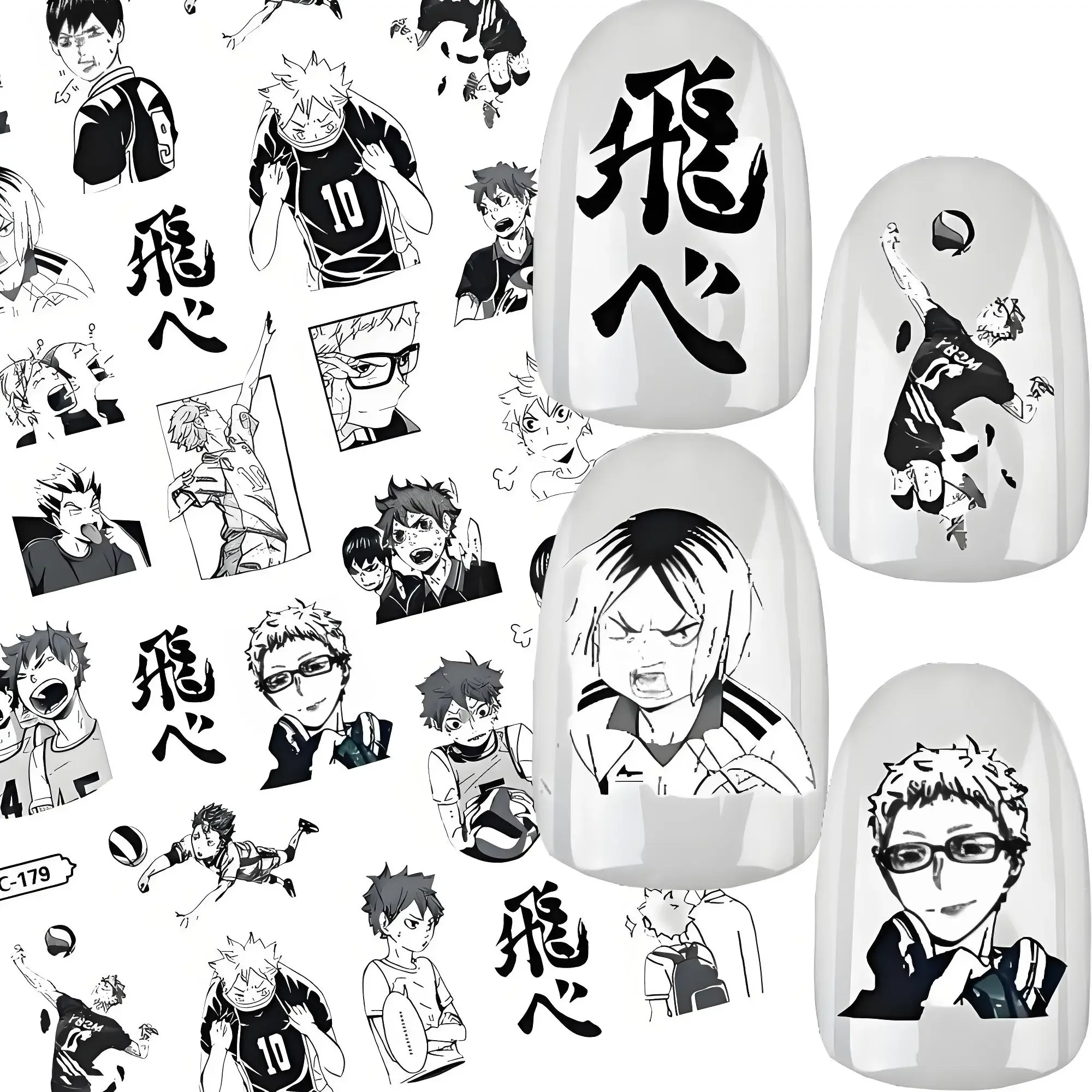TSC-116 Anime 3d nail art sticker stamp decal nail slider decor Haikyuu!! Hinata Shoyo Tobio Kageyama