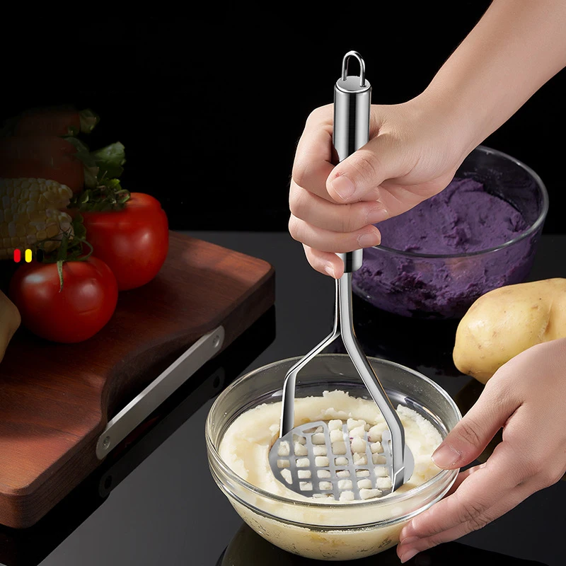 Potato Masher Kitchen Gadget Creative Mud Press Masher Puree Juice Maker Stainless Steel Potatoes Crusher Pusher Fruit Tools Cocina Cozinha
