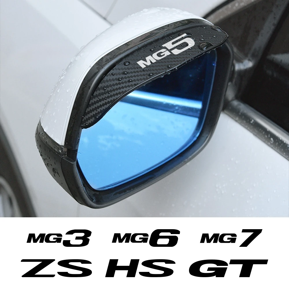 Rearview Mirror Rain Shield 2Pcs Car Rain Eyebrow Rearview Mirror Protector Auto Exterior Accessories For MG ZS HS GT HECTOR MG3 MG5 MG6 MG7