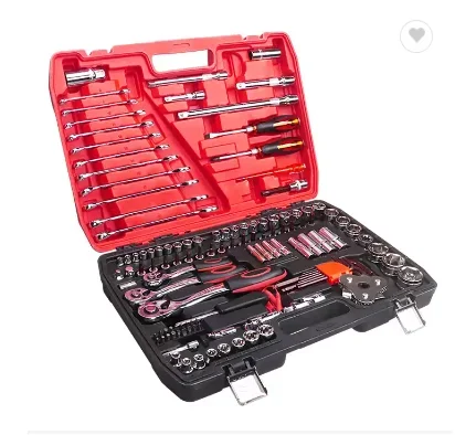 portable repair Sockets Set Hand Tool Sets Combination Socket Wrench Set with Plastic Toolbox