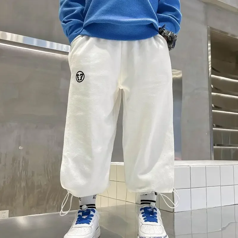 Casual Pants Baby Boys Loose Harem Toddler Cargo Pants Cotton and Linen Child Sweatpants Pantalones Informales Teenager Kids boys pants