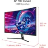 Curved Gaming Monitor Overdrive up to 240Hz  Build-in Speakers 5