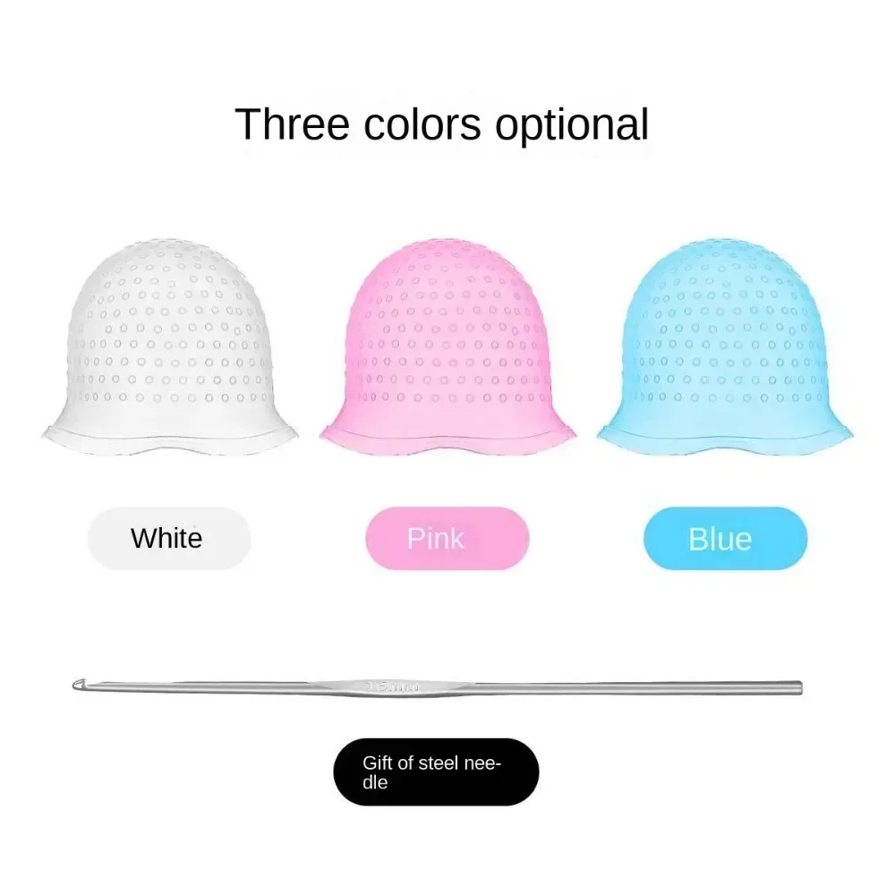 Salon Silicone Hair Coloring Cap Highlight Reusable Needle Hair Dying Frosting Hat Dye Hairstyling Tool Accessories Household 2