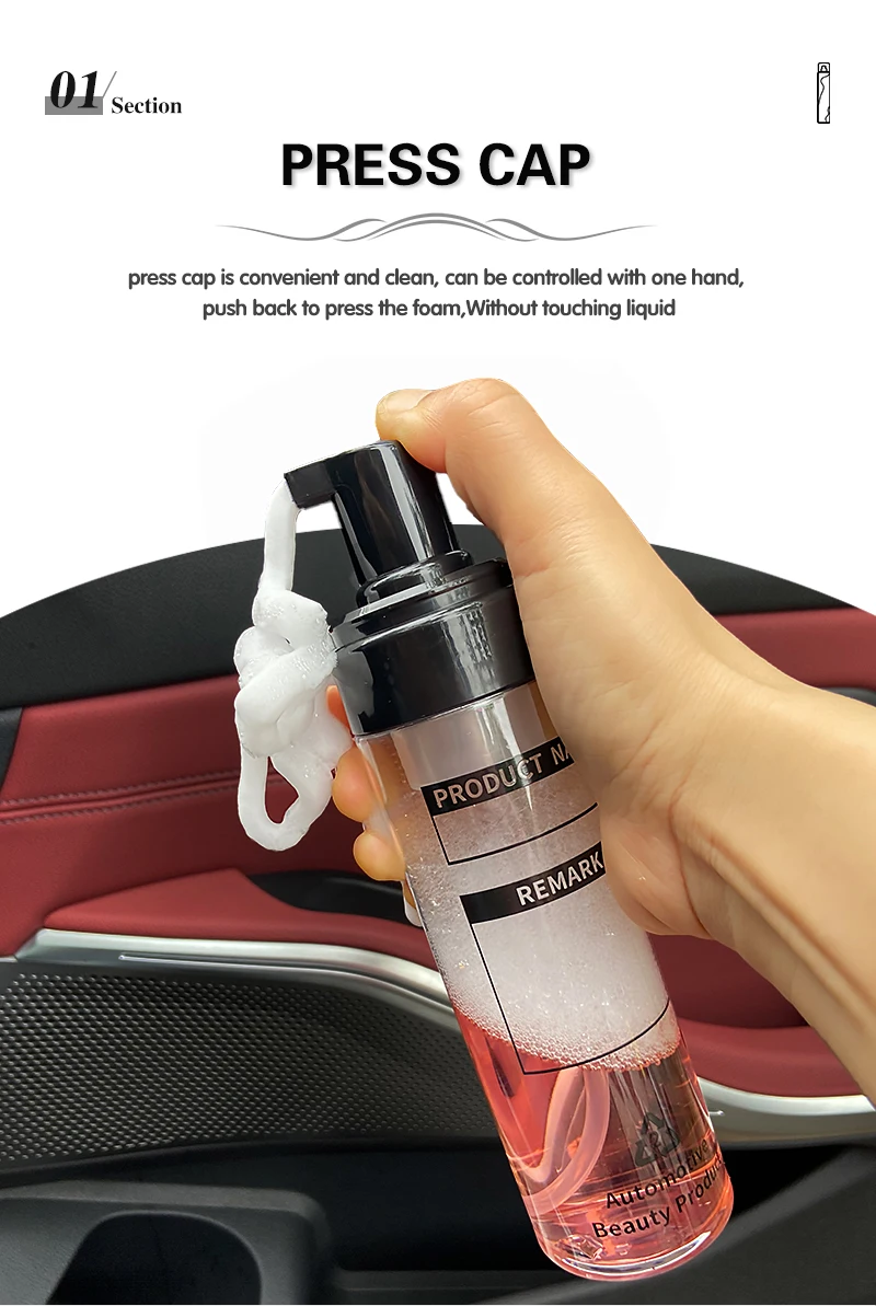 Lucullan Car Wash Shampoo-Behälter, Verdünnung, Nachfüllflaschen, 200 ml, Presskopf, tragbare PET-Spenderflasche – Detail 3