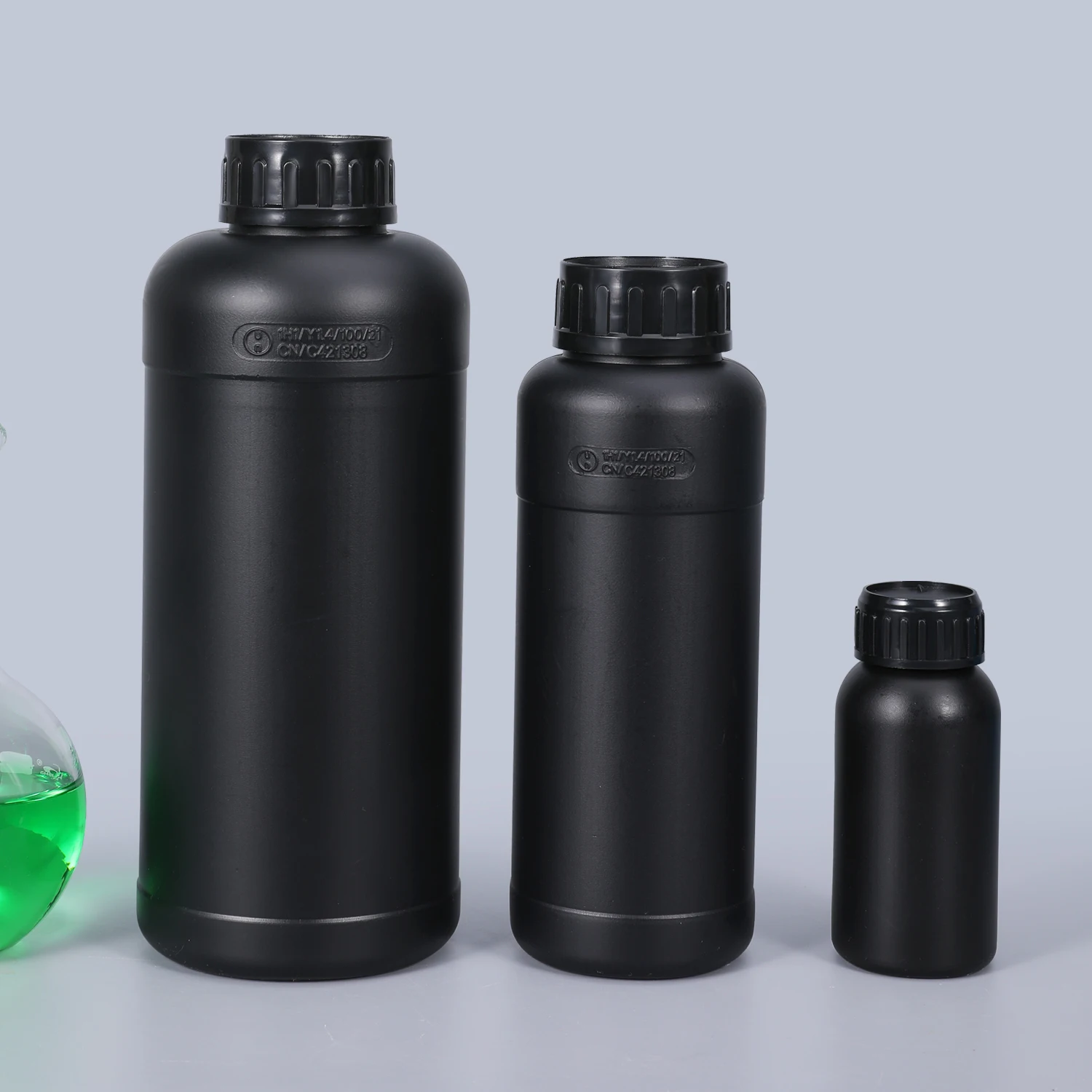 

1Pcs 100ML-1000ML PTFE Layer Black Plastic Bottle Brand New Food Grade HDPE Reagent Bottle Liquid Container Refillable Bottle