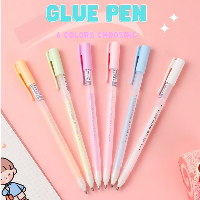 Candy Color Glue Pen Quick-drying Manual Dispensing Pen Solid Glue Stick  Student Handbook Diy High Viscosity Glue Office - Adhesives & Glue -  AliExpress