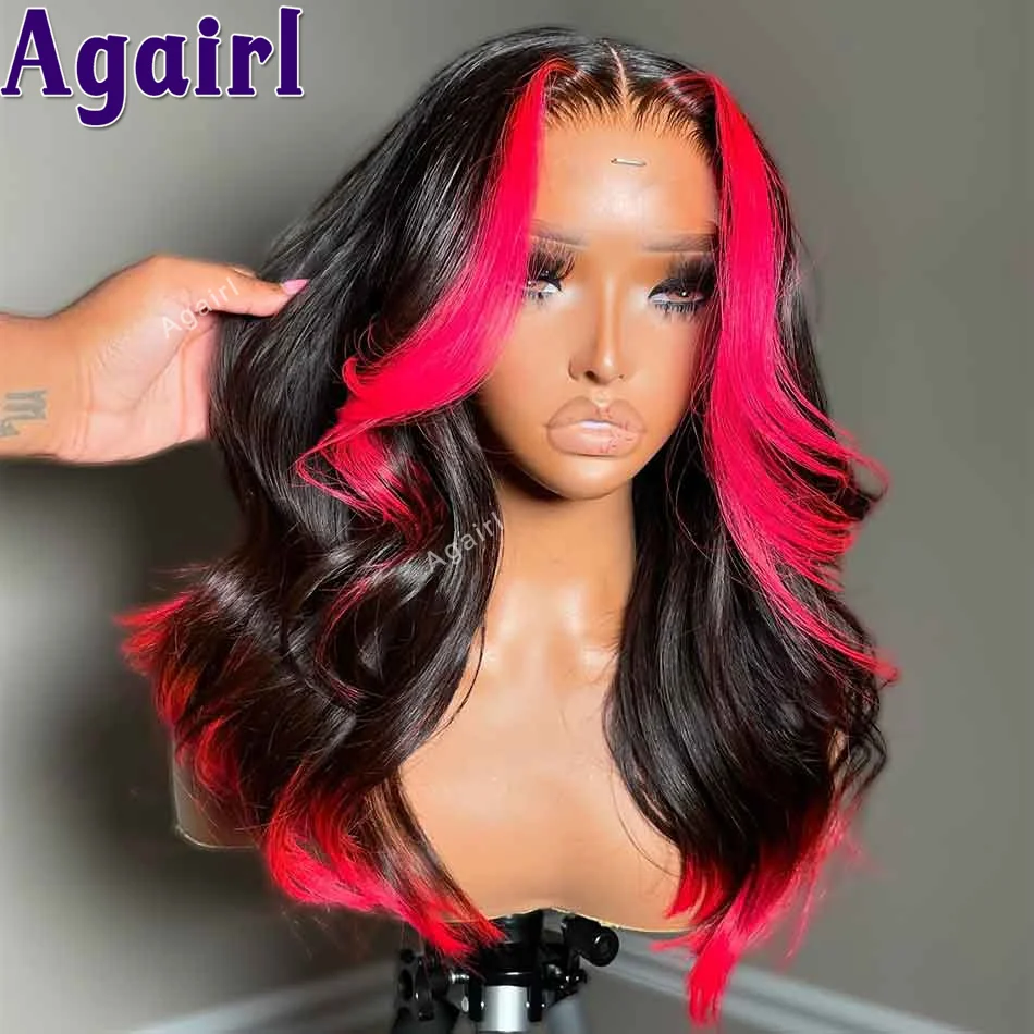 Ombre Rose Pink Ready To Go Human Hair Wigs 13x6 Transparent  display picture 2