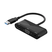 

USB 3.0 Adapter 5 In 1 Type C To HDMI-compatible Charging Hub VGA 3.5 Audio Adapter USB 3.0 Compatible With Mac-Book