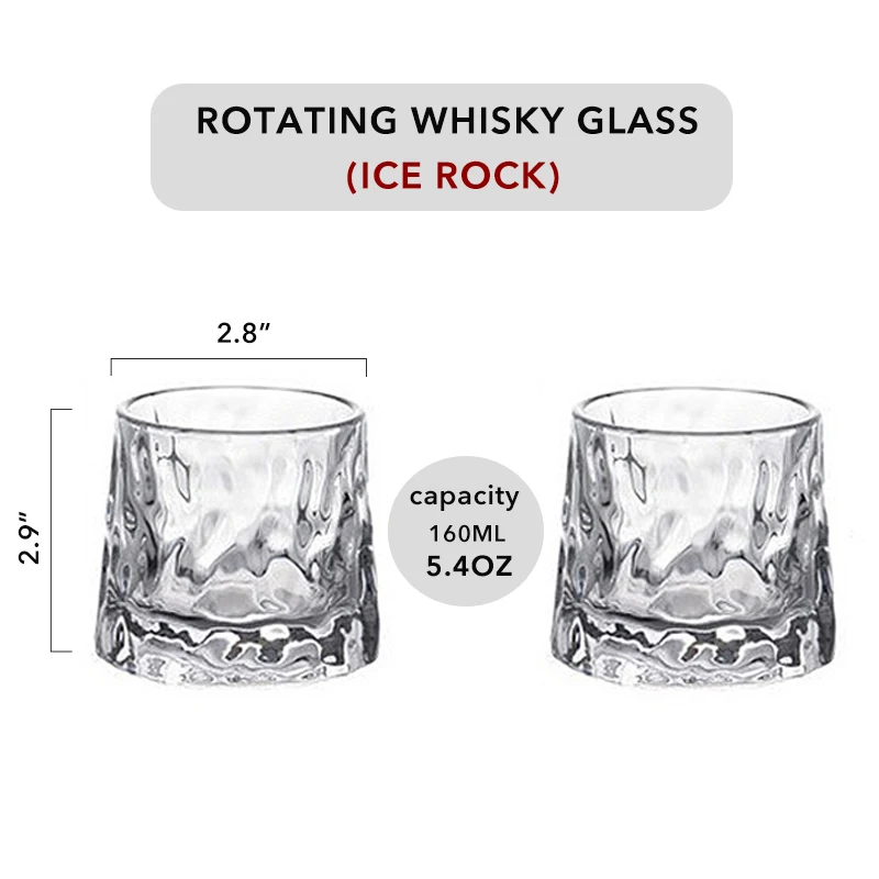 Whiskey-Gläser Set Mit Zigarrenablage – 2 Stück, 340 Ml, Altmodisches Design, Bleifreies Kristallglas