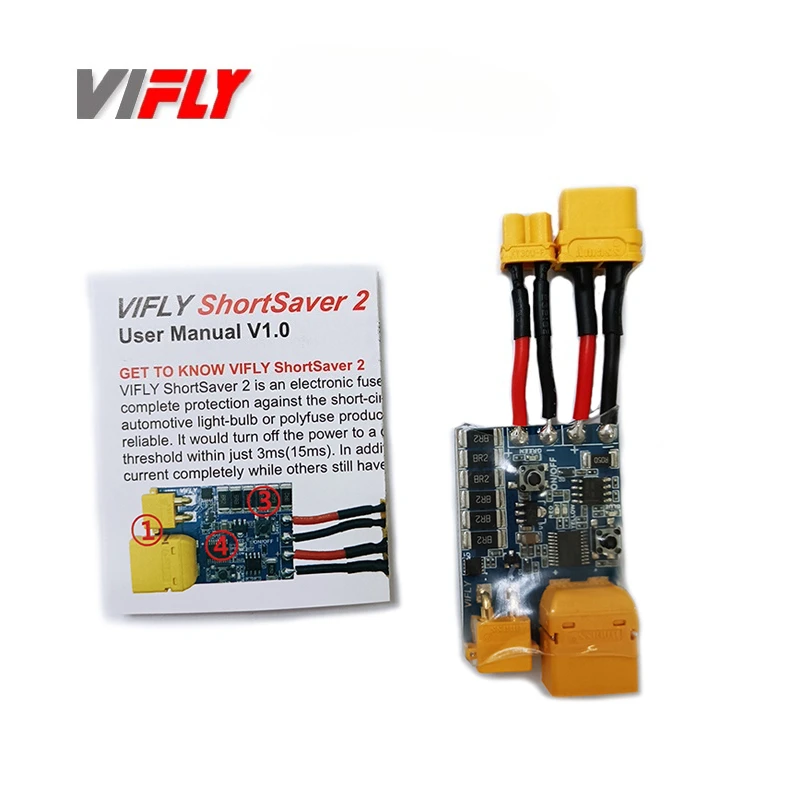 VIFLY ShortSaver 2 Short Circuit Protection Module, XT30 XT60 Input Output 1A/2A Current Limit Anti-Burn Smoke Stopper thumbnail 5