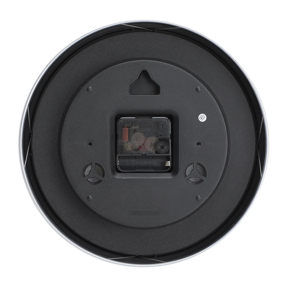 Battery Operated Wall Clock with Silent Movement and Temperature Humidity Display 10 Inch Aluminum Frame Design