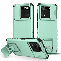 For Xiaomi Poco M4 Pro 4G Case Slide Camera Lens Armor Cases For Poco Poko Pocco Little M4Pro M 4 Pro 4Pro M4 Pro Stand Cover 1