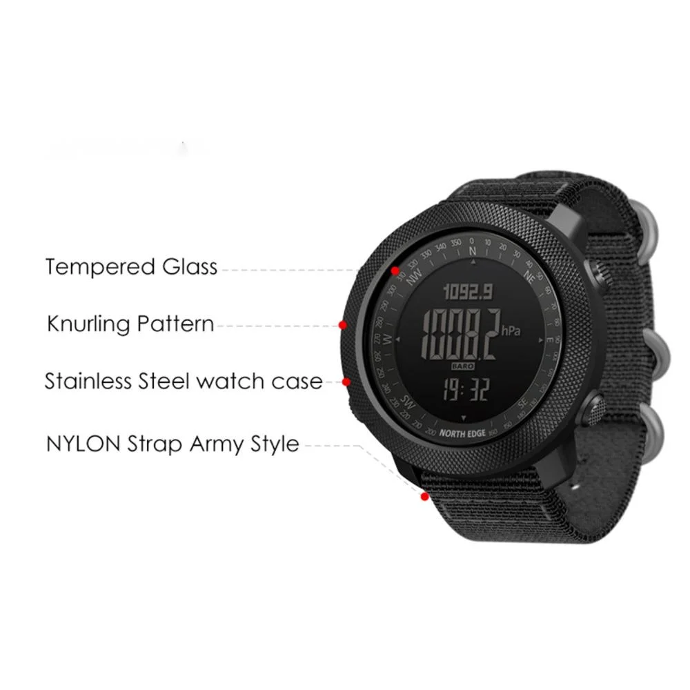 NORTH EDGE Watches For Men APACHE 50mm Outdoors Running