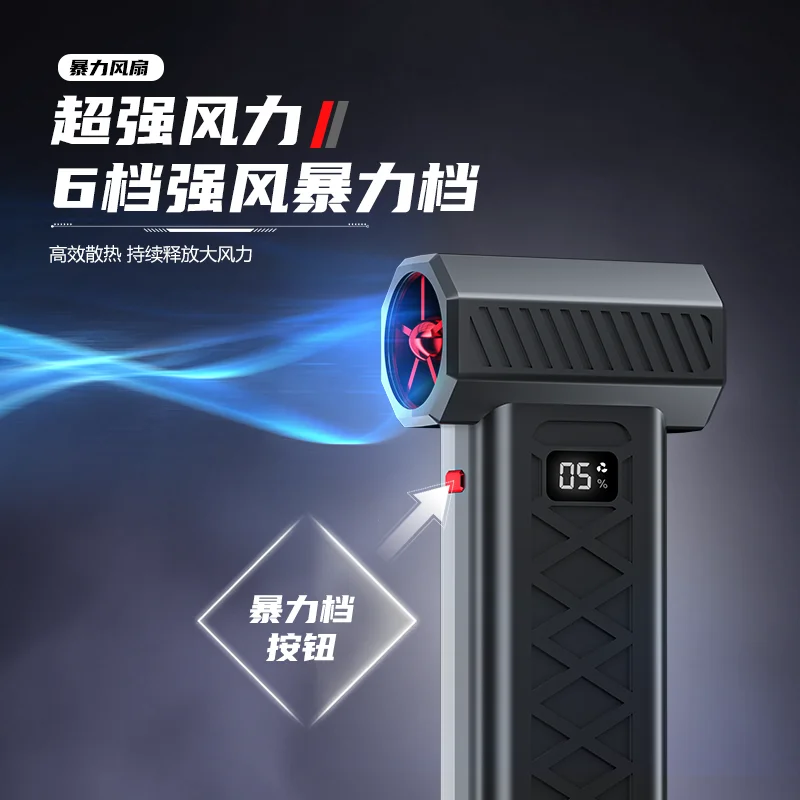 2026 New Brushless Electric Air Duster 6-Speed Adjustable Turbo Blower Jet Fan Rechargeable For Keyboard Car Cleaning With Usb-C