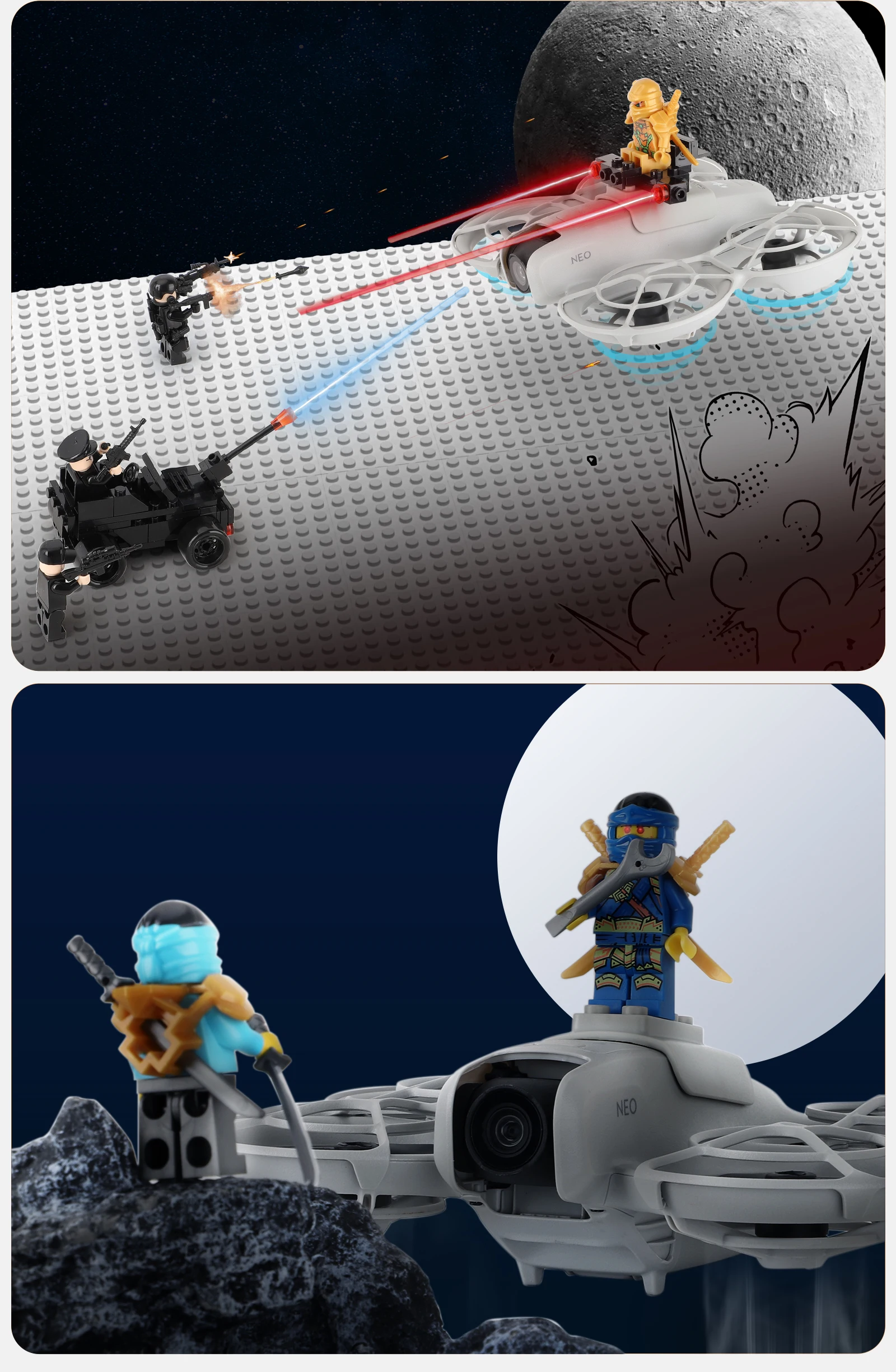 Description Picture 4 of itemSunnylife Toy Kits For DJI NEO Building Block Toy Extension Parts Fun Assembly Following Shooting for DJI NEO Drone Accessories
