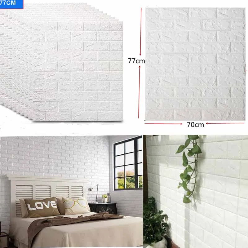 

10pcs 3D Wooden Wall Sticker Living Room Home Decor PE Foam Waterproof Wall Covering Wallpaper For TV Background Kids Room