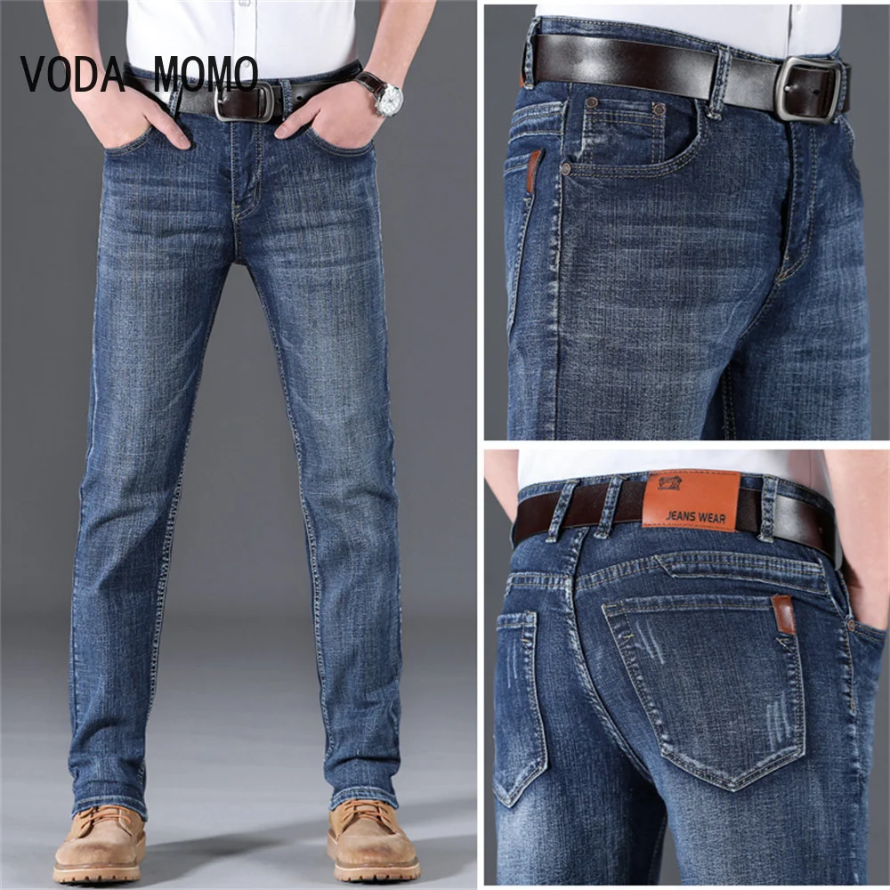 Stretch Baggy Jean Mens 2022 Primavera Autunno Pantaloni Larghi Vintage Business Casual Pantaloni Da Uomo In Denim Di Dimensioni Invecchiate